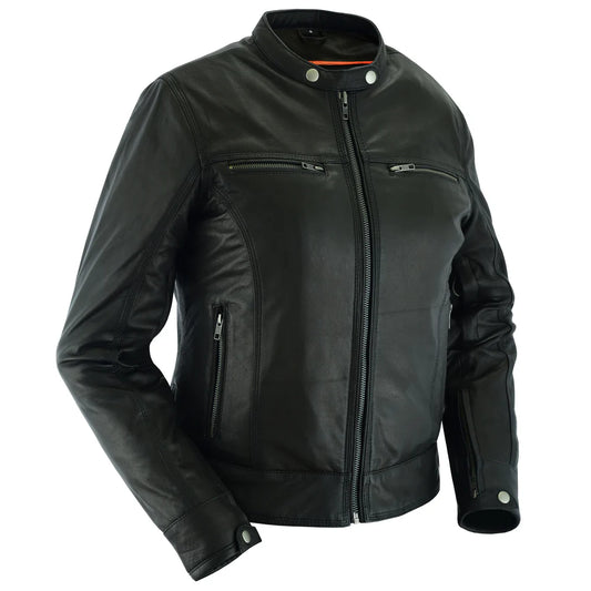 Majestic Women’s Premium Biker Jacket – Soft Black Goat Leather