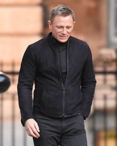 JAMES BOND SPECTRE 100% ORIGINAL agneau noir daim cuir veste avec deux voies