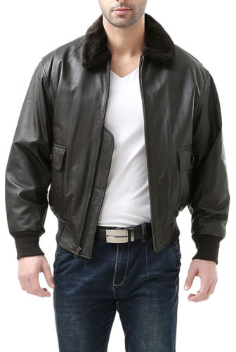 Herren Marine G-1 Cuir de Vache Veste Blouson Bomber