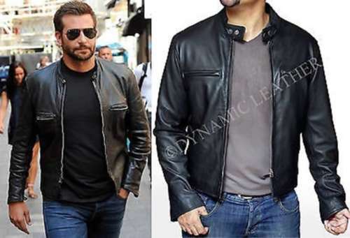 NEUER Stil von Bradley Cooper im modernen Motard-Stil, VÉRITABLE CUIR VESTE – mit Etikette