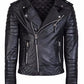 Men's Diamond Quilted Kay Michael Soft Leather Black Slim Fit Biker Jacket- BNWT
