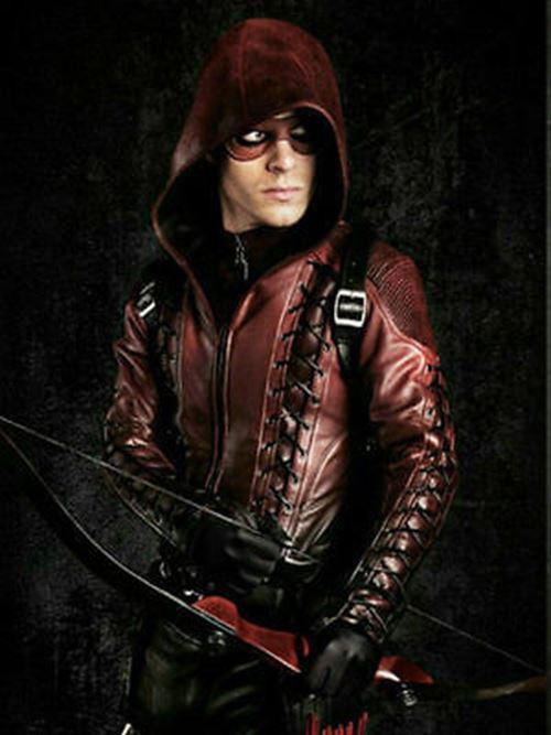 Red leather hot sale jacket costume