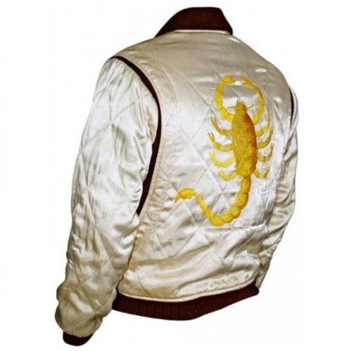 Slim Fit Drive Biker Rider Trucker Hot Ryan Gosling Jacket Embroidered Scorpion